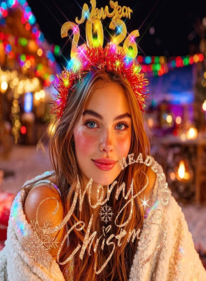 TWINKLEDE Sparkly 2026 New Year Eve Headband Led Happy New Year Party Hair Accessories for Women (Gold, One Size) - Image 5
